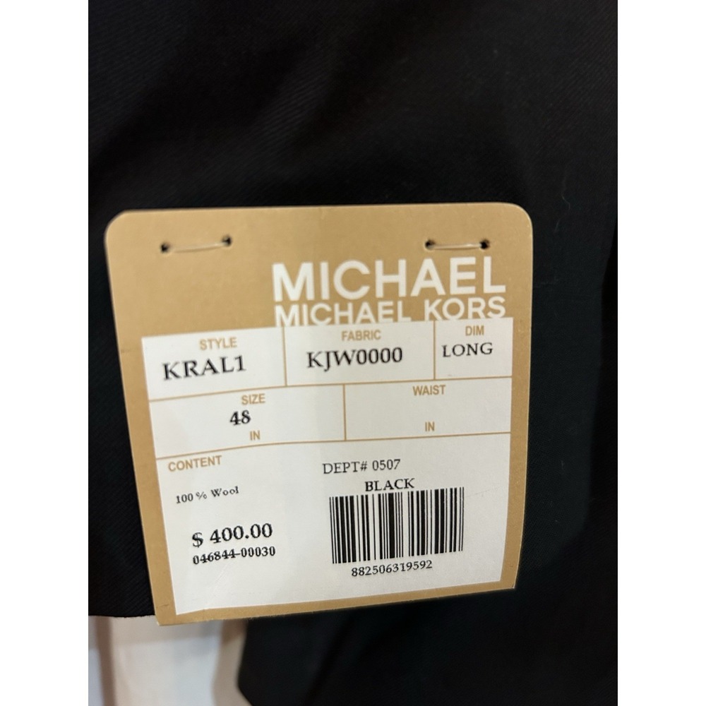 Michael Kors Black 100% Wool Suit Coat Jacket NWT 48 Long MSRP$400 - Picture 4 of 11